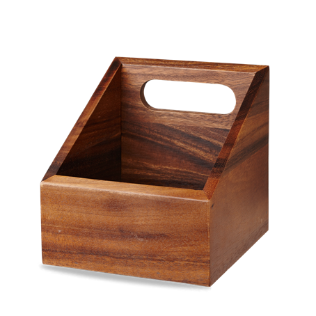 Wood Square Medium Wooden Carrier 6"